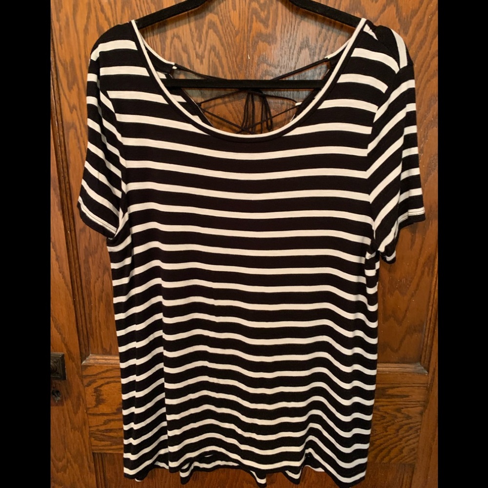 Black and white striped tunic